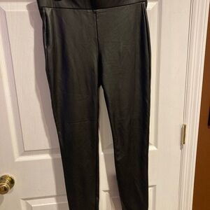 LOFT Black Faux Leather Pants
